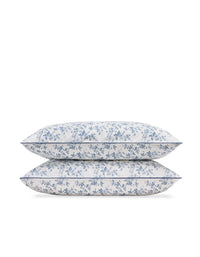 Taies d'oreiller Bonsoirs x Innocence en percale de coton - Campagne Bleue