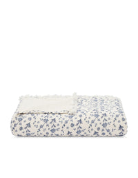 4-ply cotton gauze blanket - Fleur Bleue