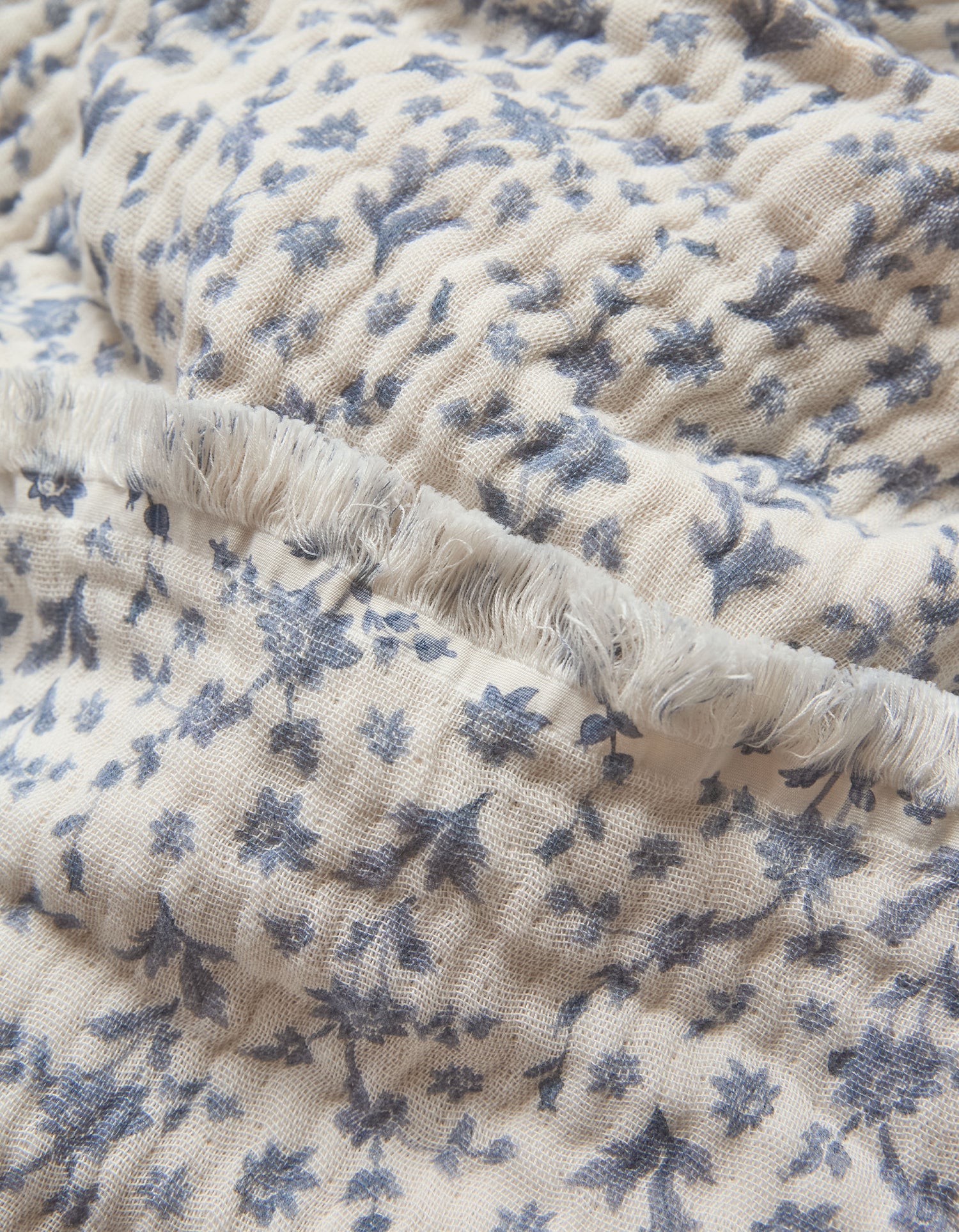 4-ply cotton gauze blanket - Fleur Bleue