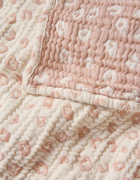4-ply cotton gauze blanket - Pink Léo