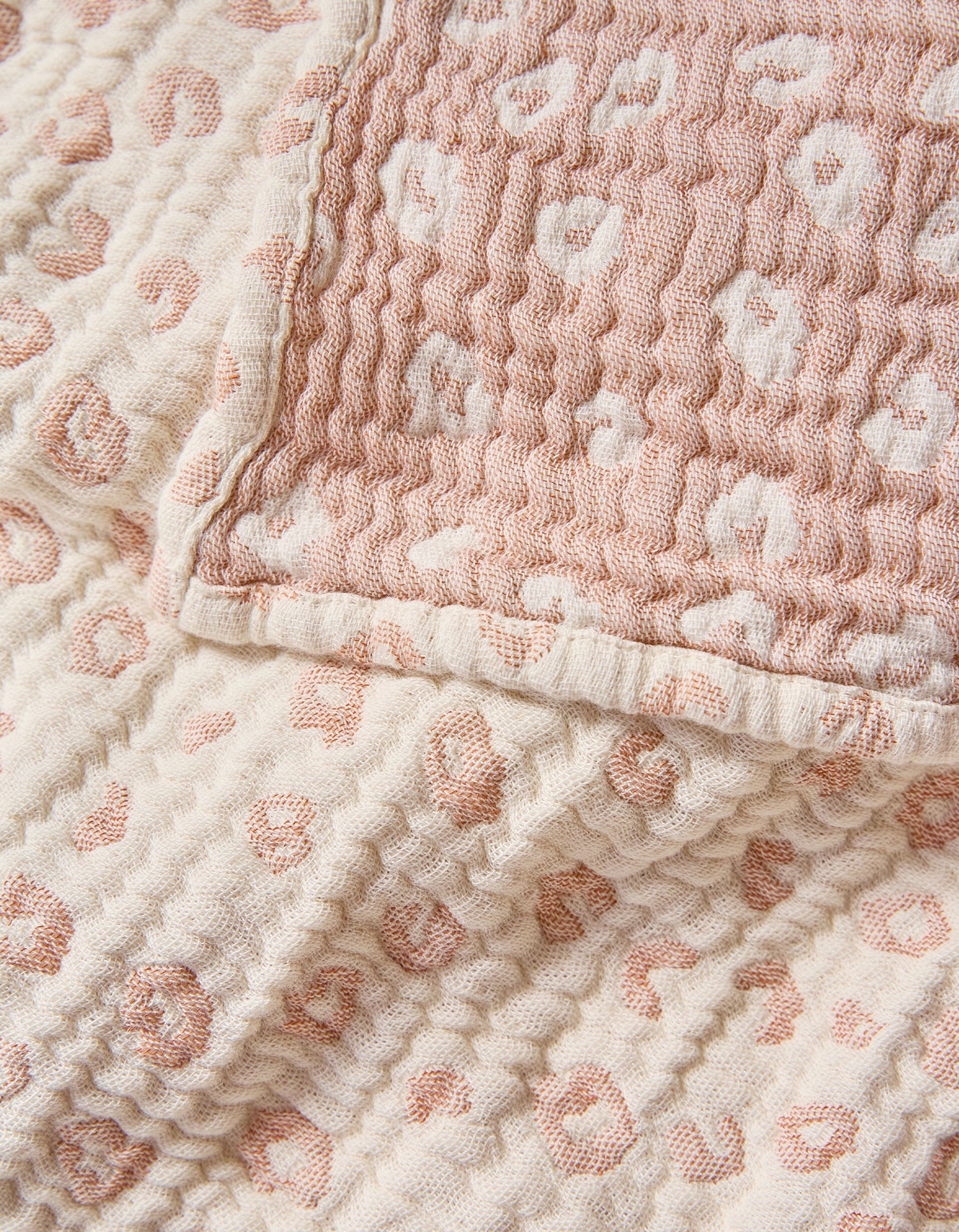 4-ply cotton gauze blanket - Pink Léo