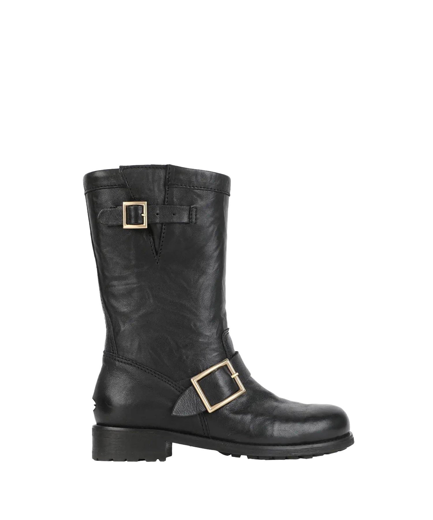 Leather biker boots - Black