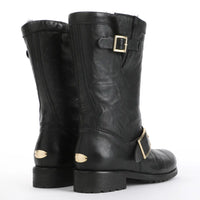 Leather biker boots - Black