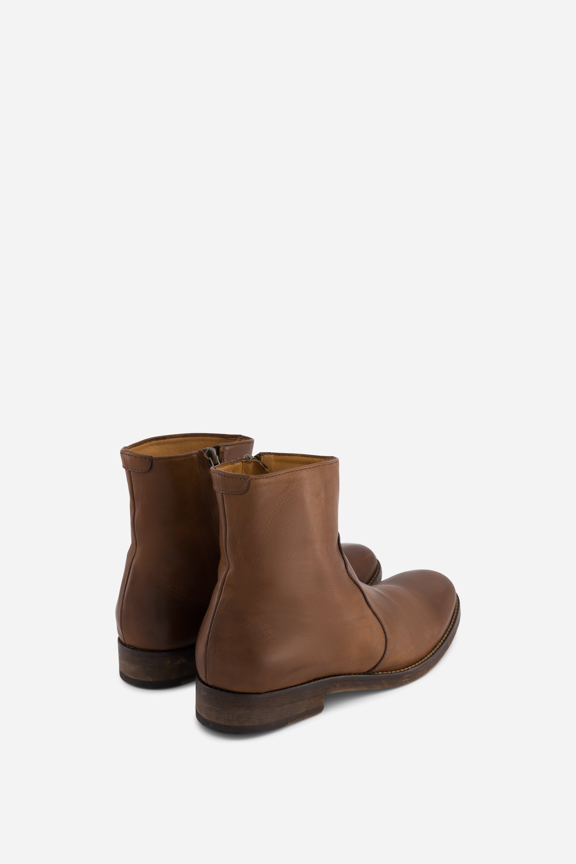 Bottines Cab à bouts arrondis en cuir - Mogano