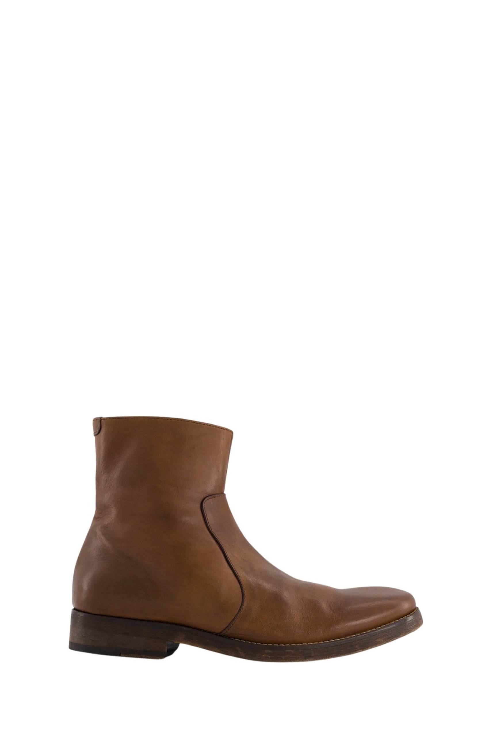 Bottines Cab à bouts arrondis en cuir - Mogano