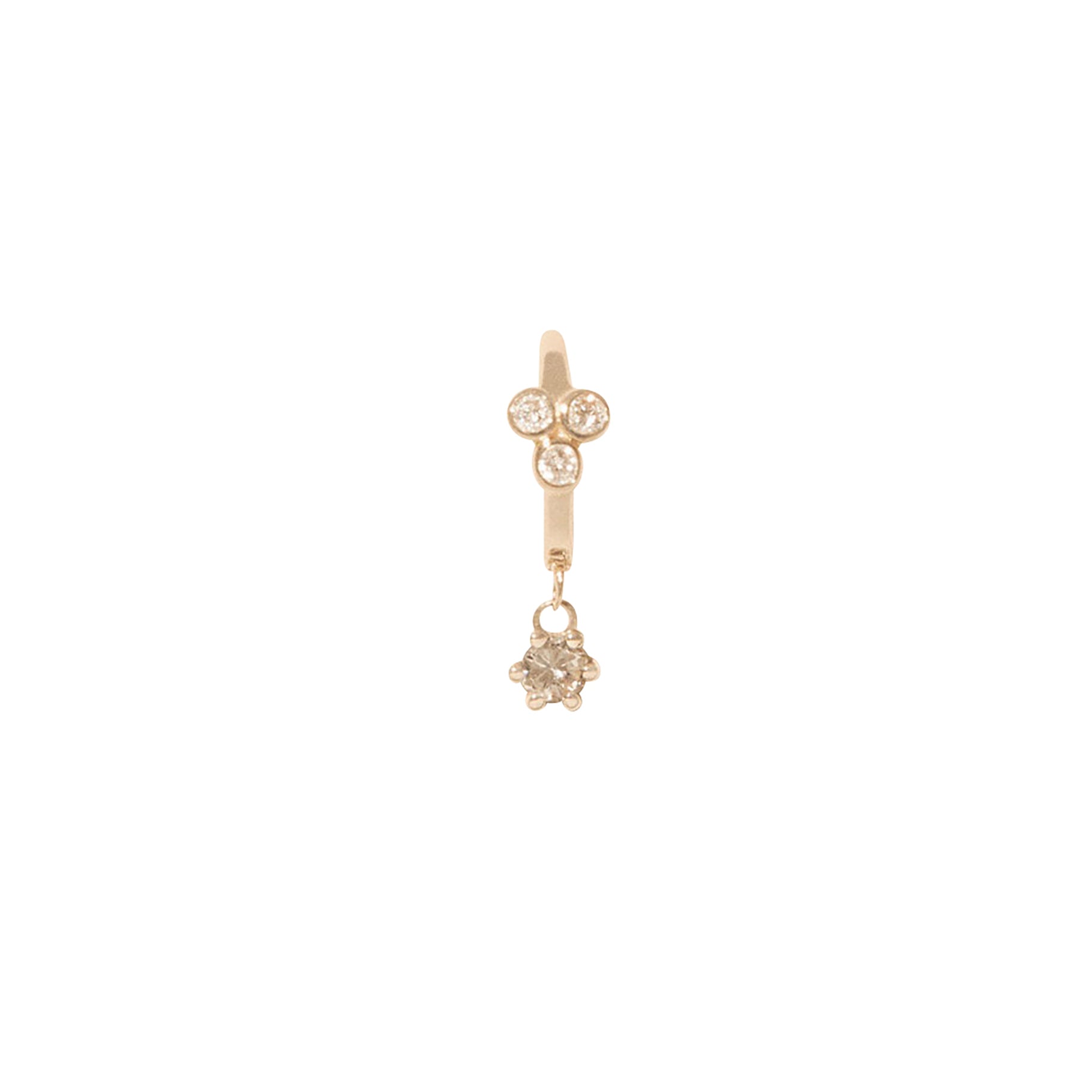 Mono boucle d'oreille Mira N°2 en or jaune avec diamant - Diamant