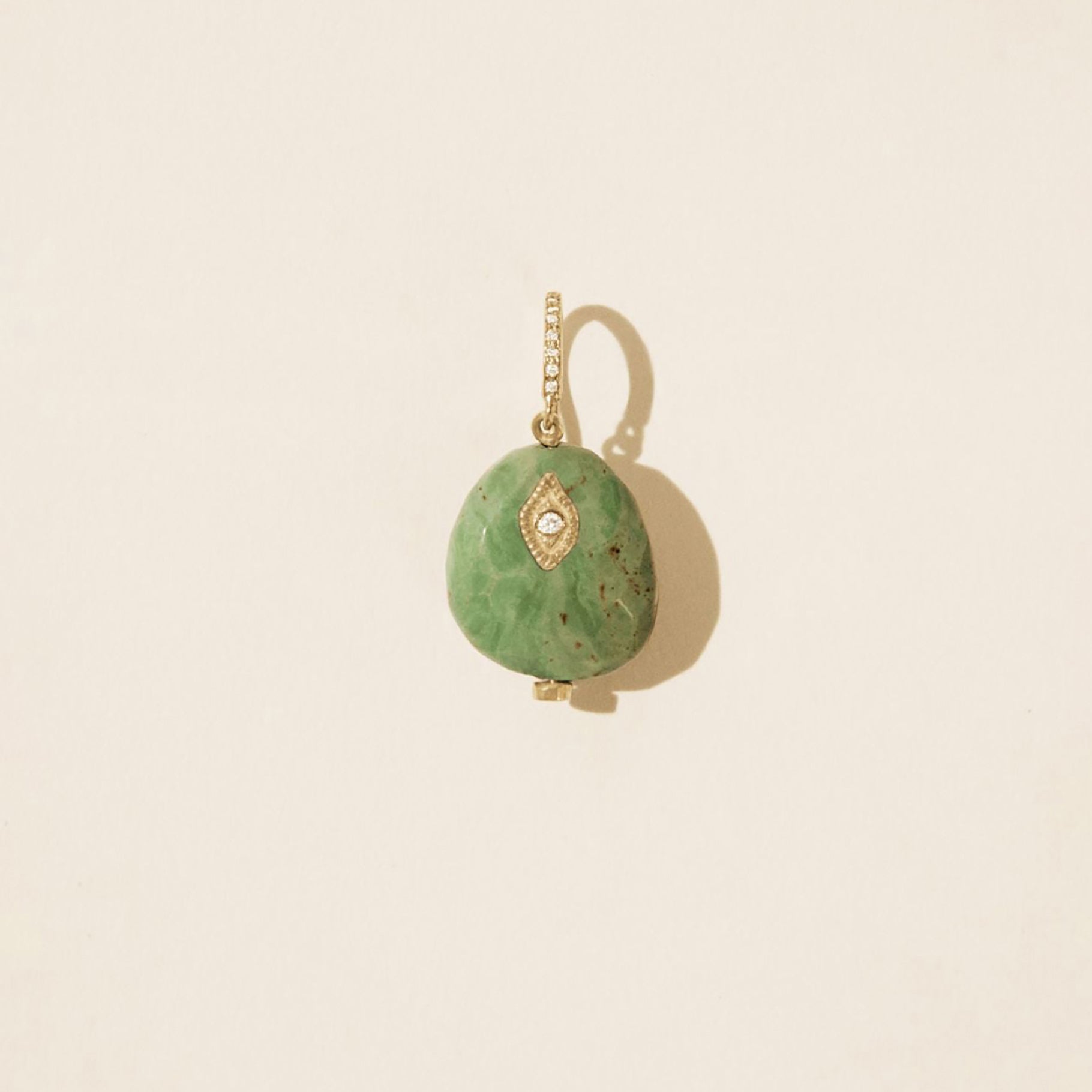 Mono boucle d'oreille Arles en or jaune avec diamant - Diamant & Turquoise