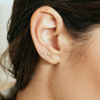 French Kiss stud earrings in 18-carat rose gold and sapphire - Pink
