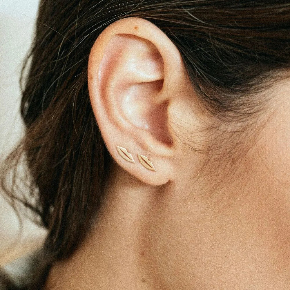 French Kiss stud earrings in 18-carat rose gold and sapphire - Pink