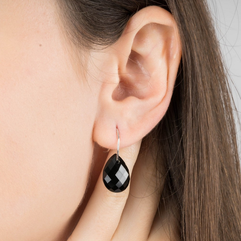 Boucles d'oreilles Friandise en or blanc & Quartz - Bleu