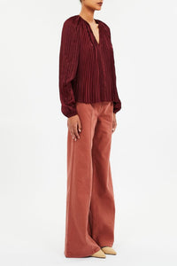 Blouse Electra à manches longues - Claret