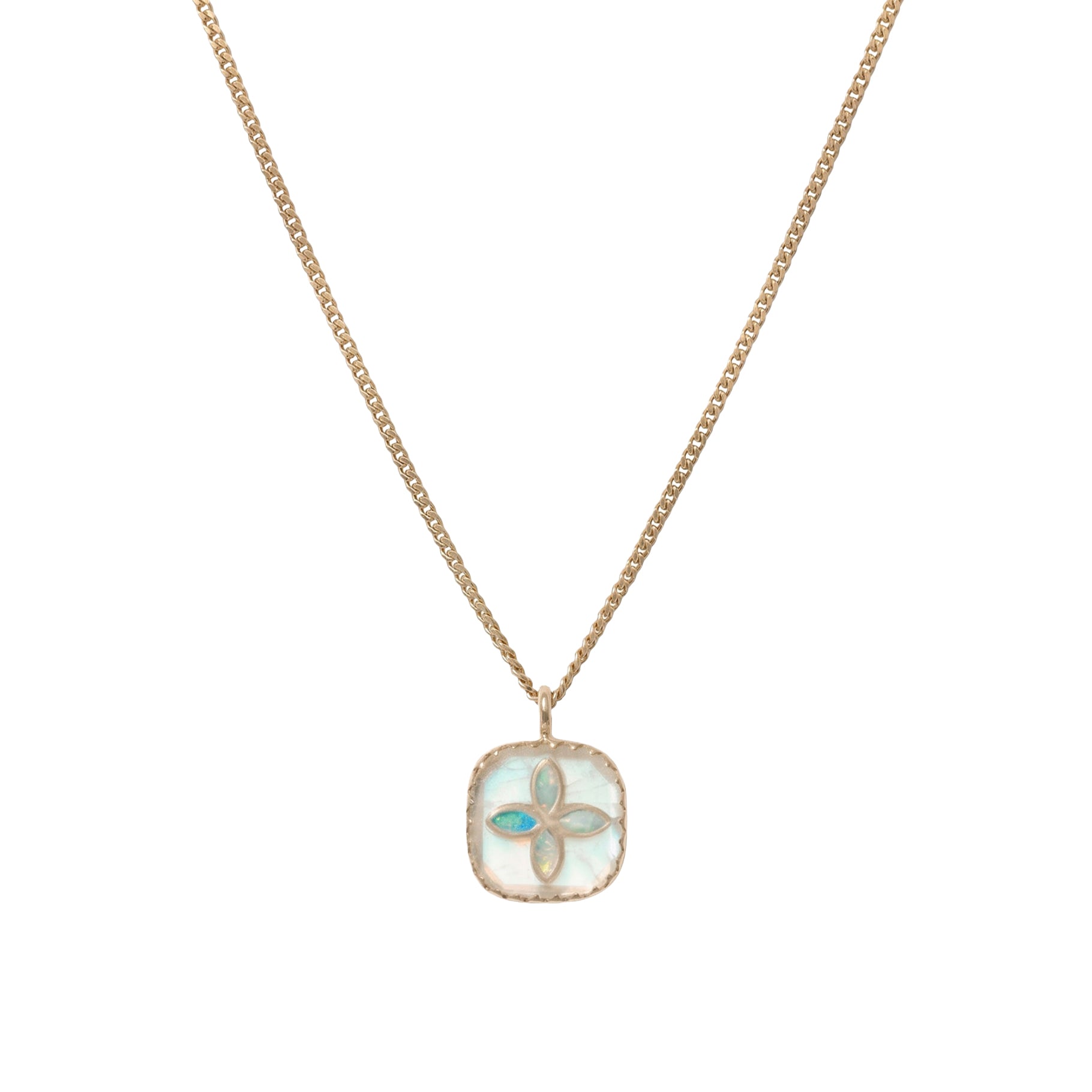 Bowie N°2 necklace in yellow gold - Moonstone