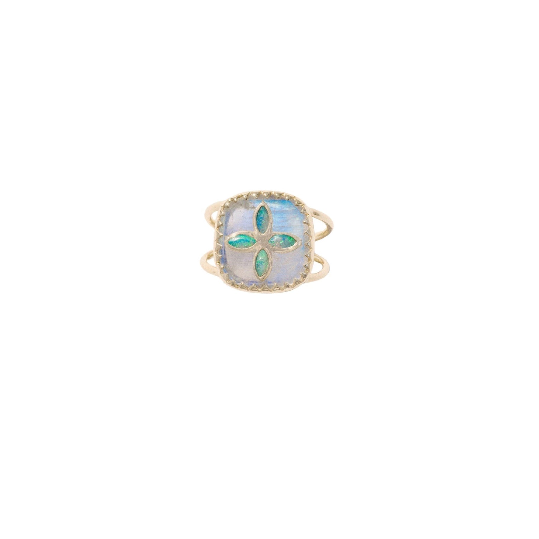 Bague Bowie N°2 en or jaune - Moonstone