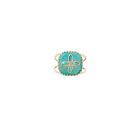 Bague Bowie N°2 en or jaune - Turquoise & Opale australienne