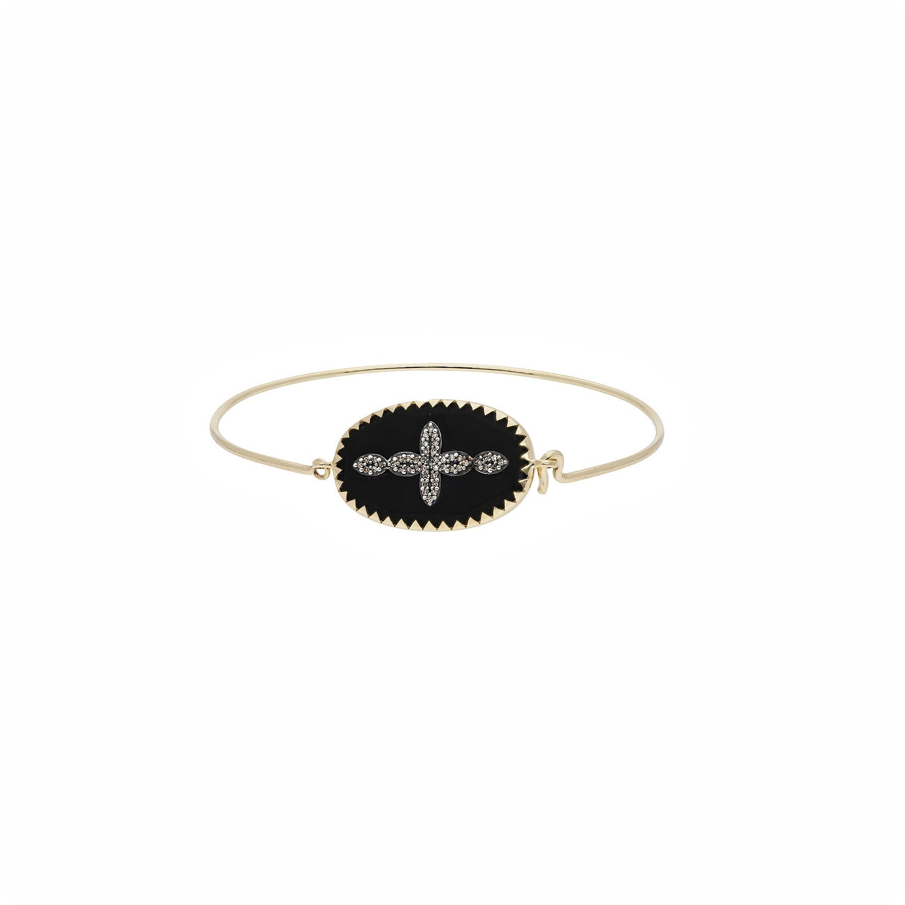 Yellow Gold and Silver Bracelet with Diamond - Diamond & Resin