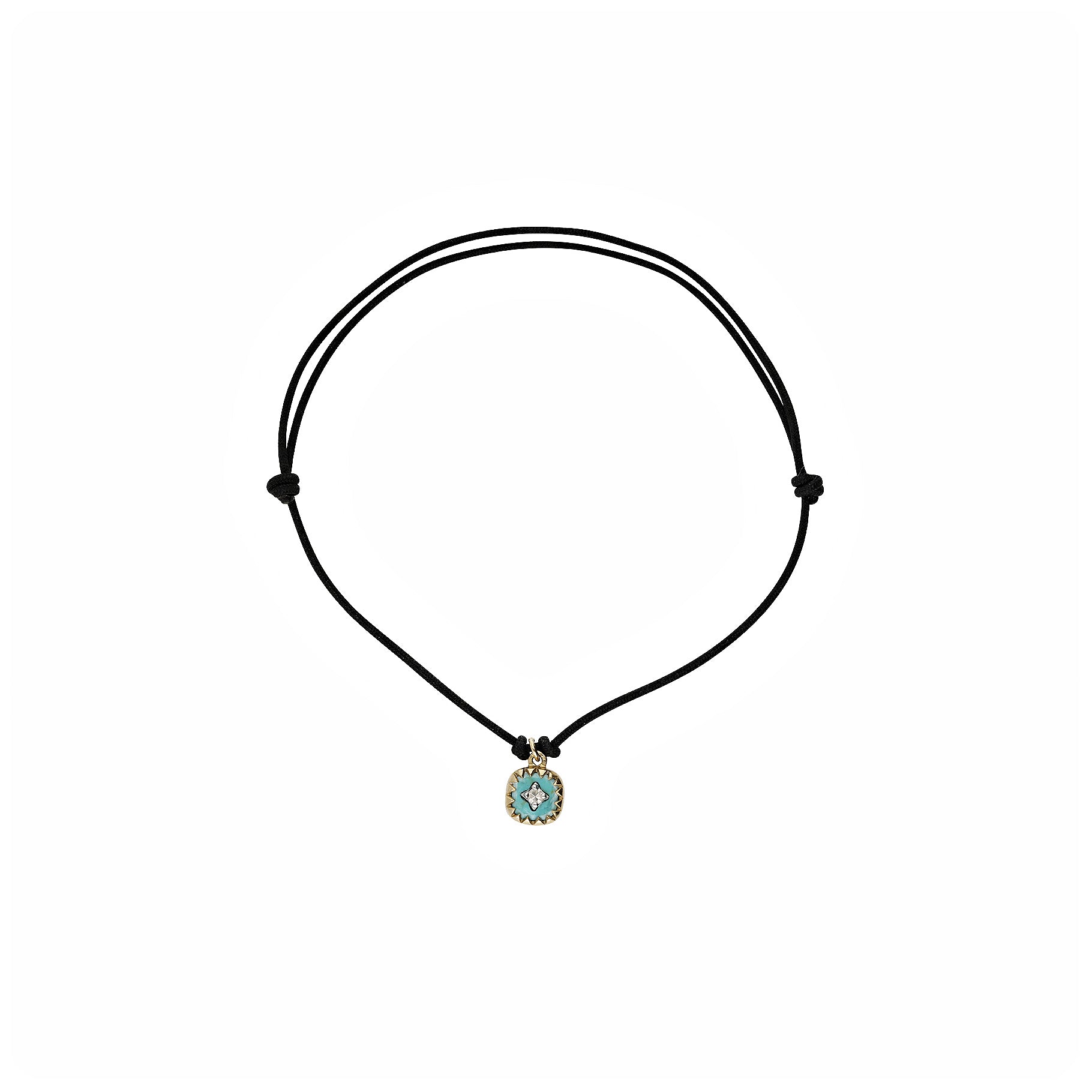 Yellow and pink gold bracelet set with diamonds - Diamond & Stabilised Turquoise