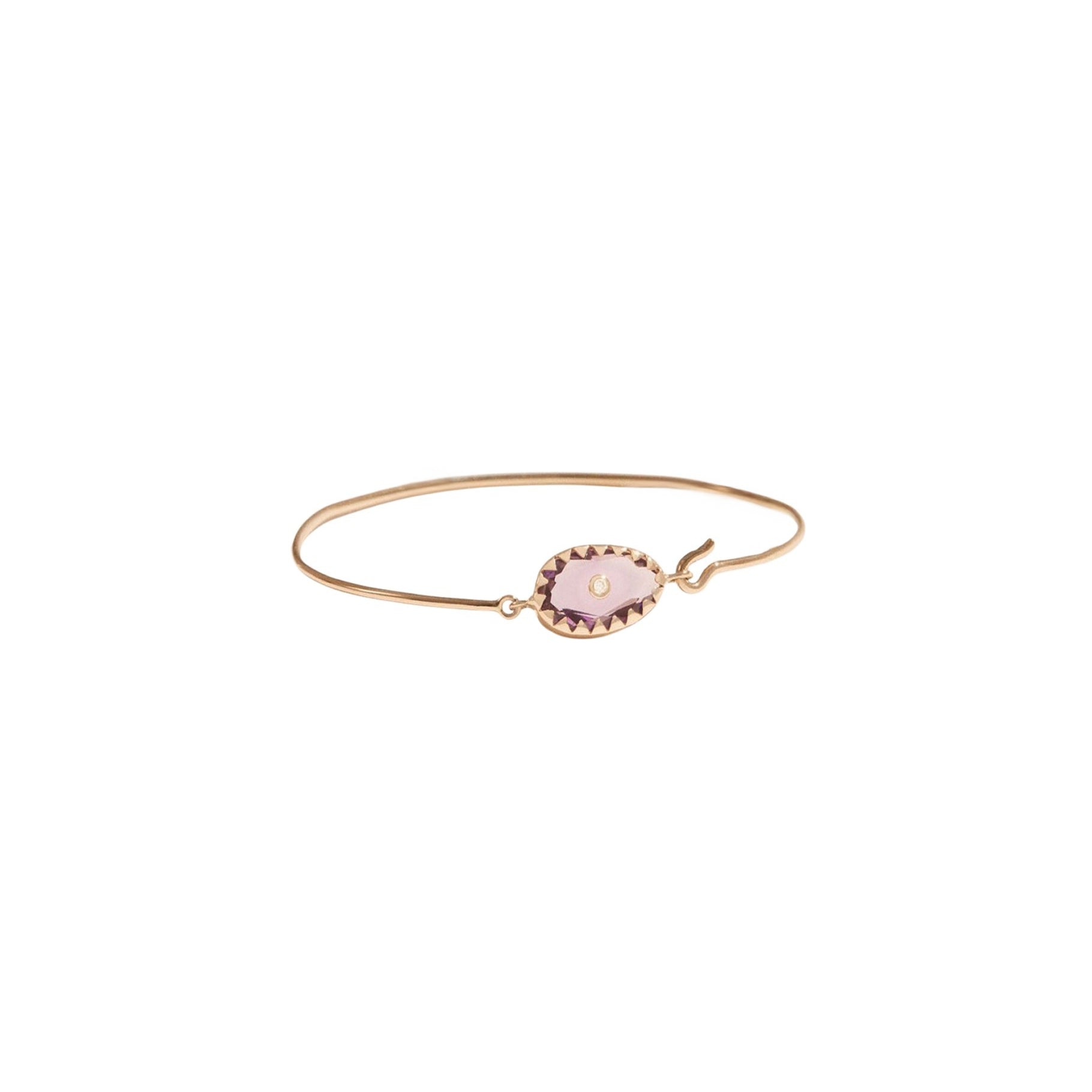 Bracelet Orso en or jaune avec diamant - Purple Amethyst