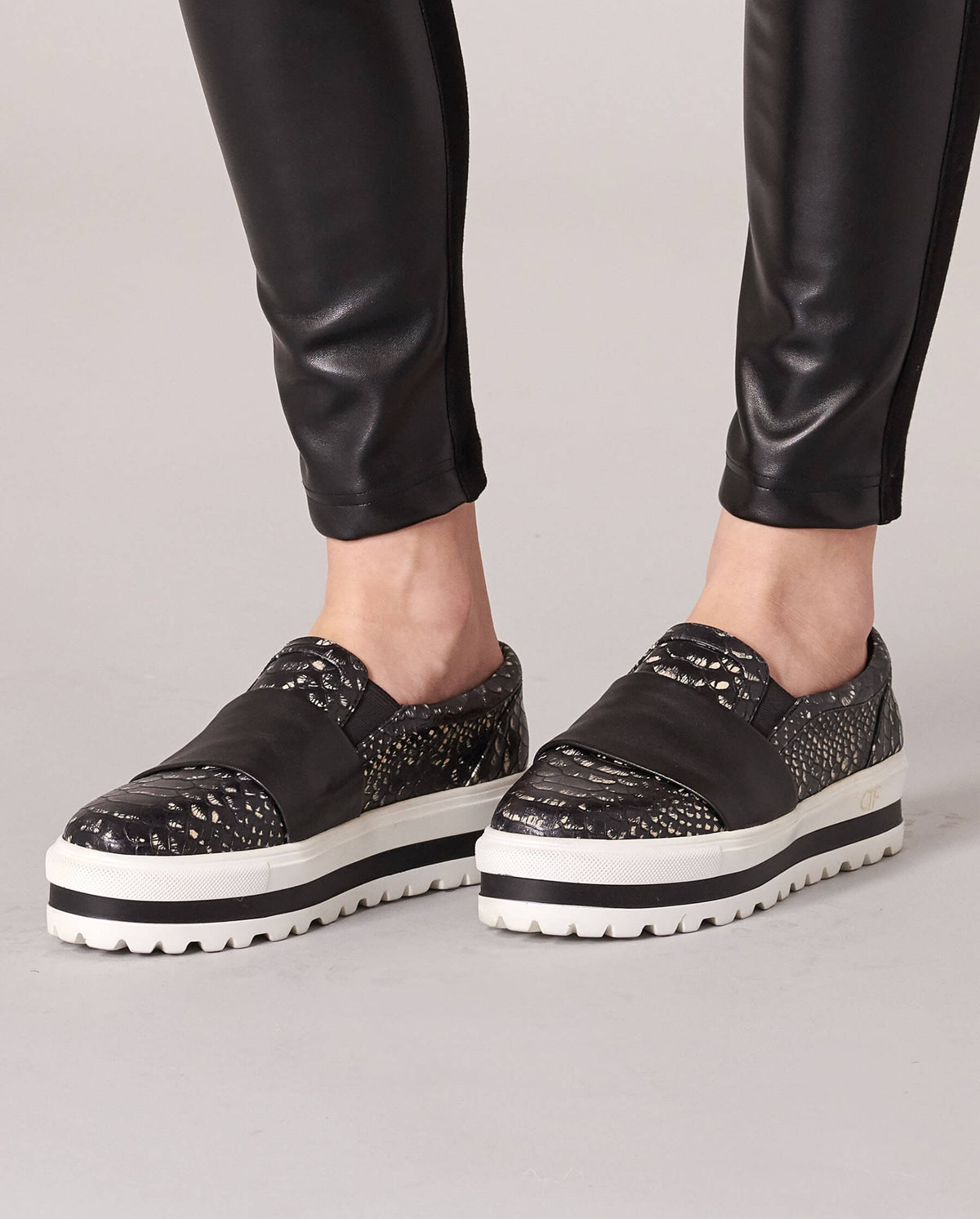Baskets Brice en cuir - Black