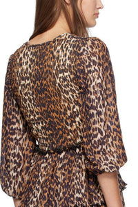 Robe midi à imprimé animal - Almond Milk