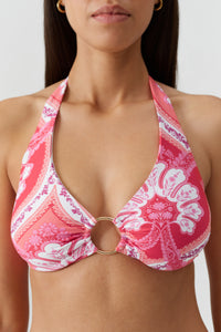 Brussels printed halter bikini top - Ornate