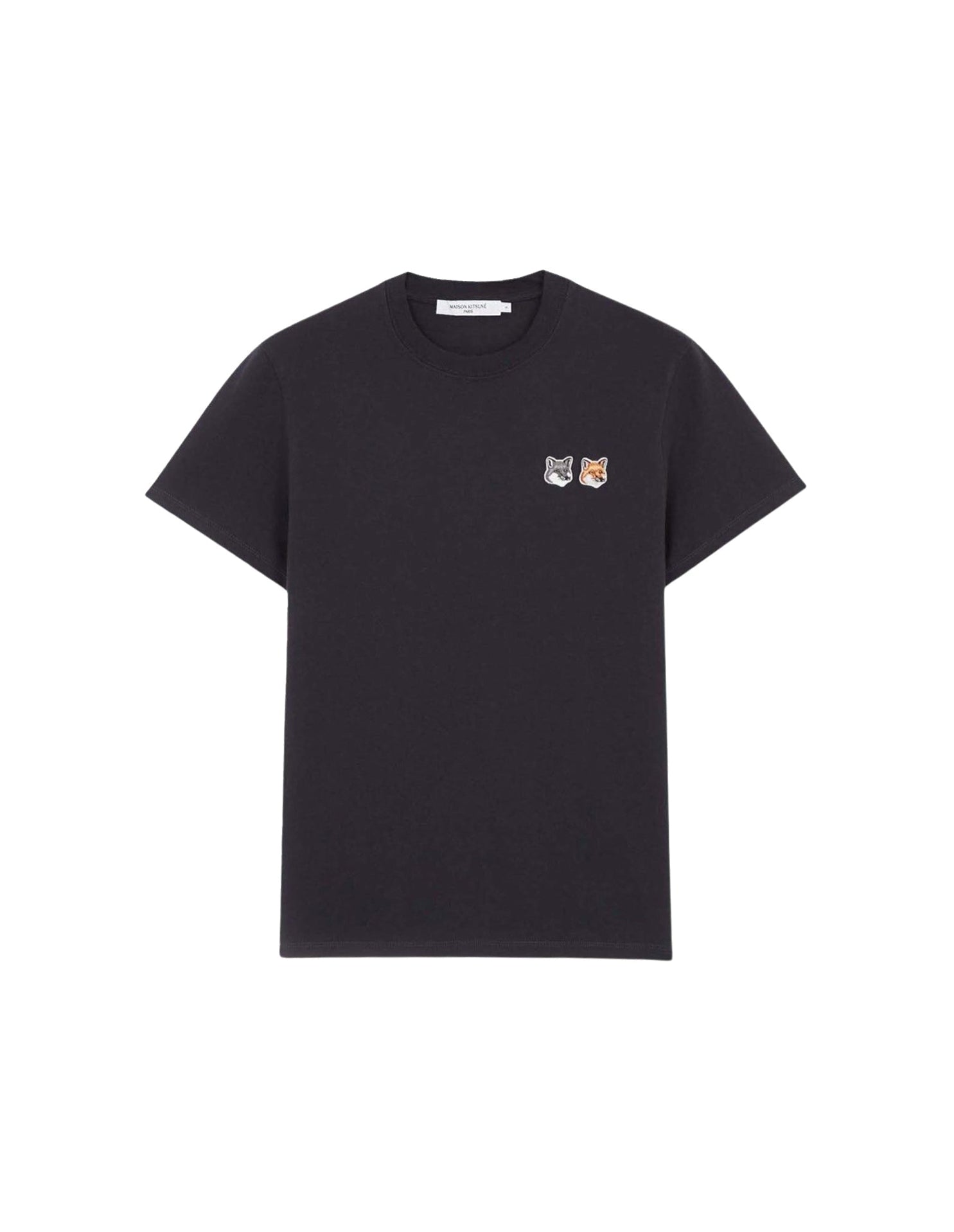 T-shirt manches courtes à double écusson - Anthracite
