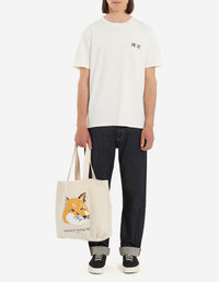 Short-sleeved T-shirt with double badge - Latte