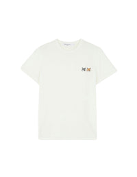 Short-sleeved T-shirt with double badge - Latte