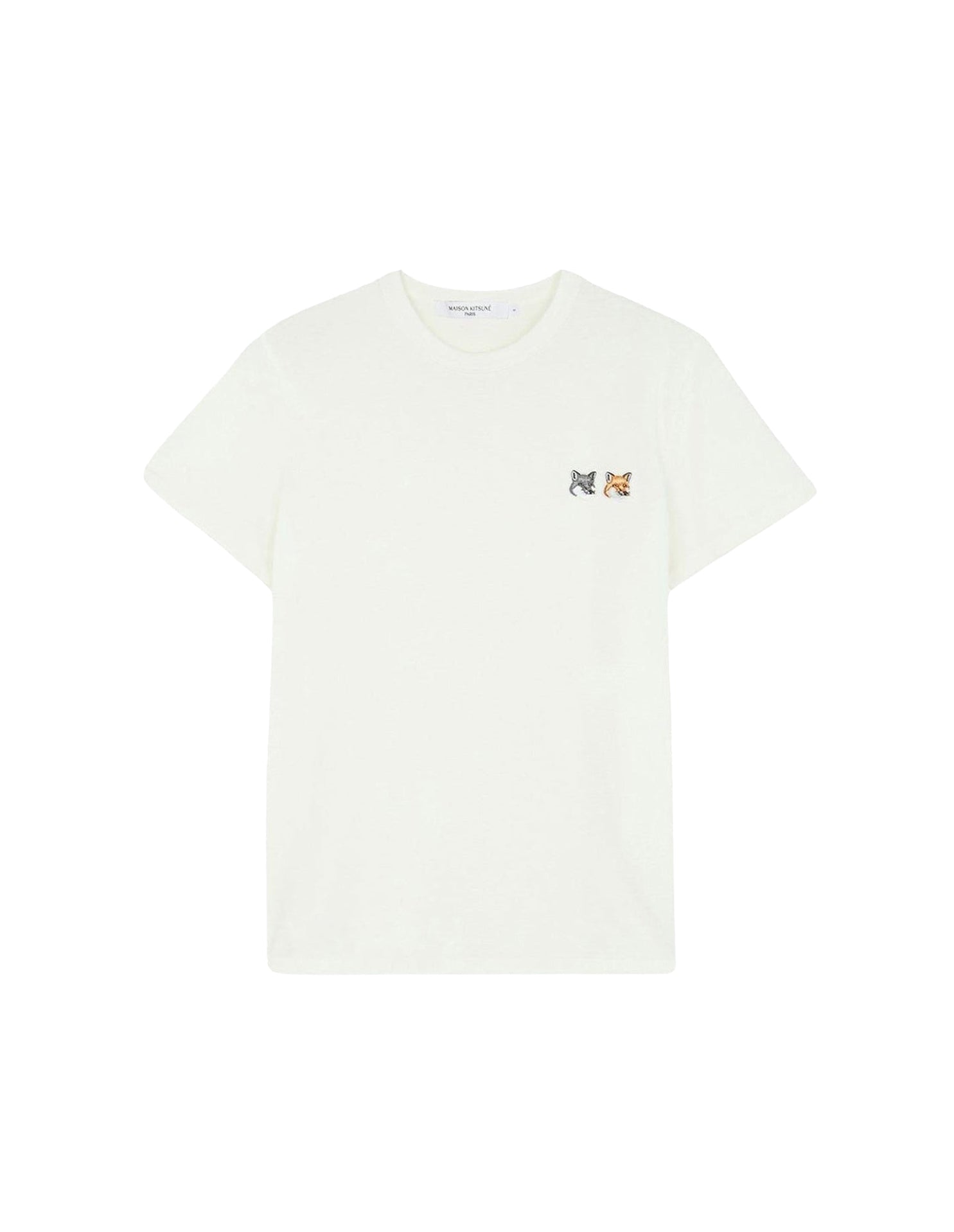 Short-sleeved T-shirt with double badge - Latte