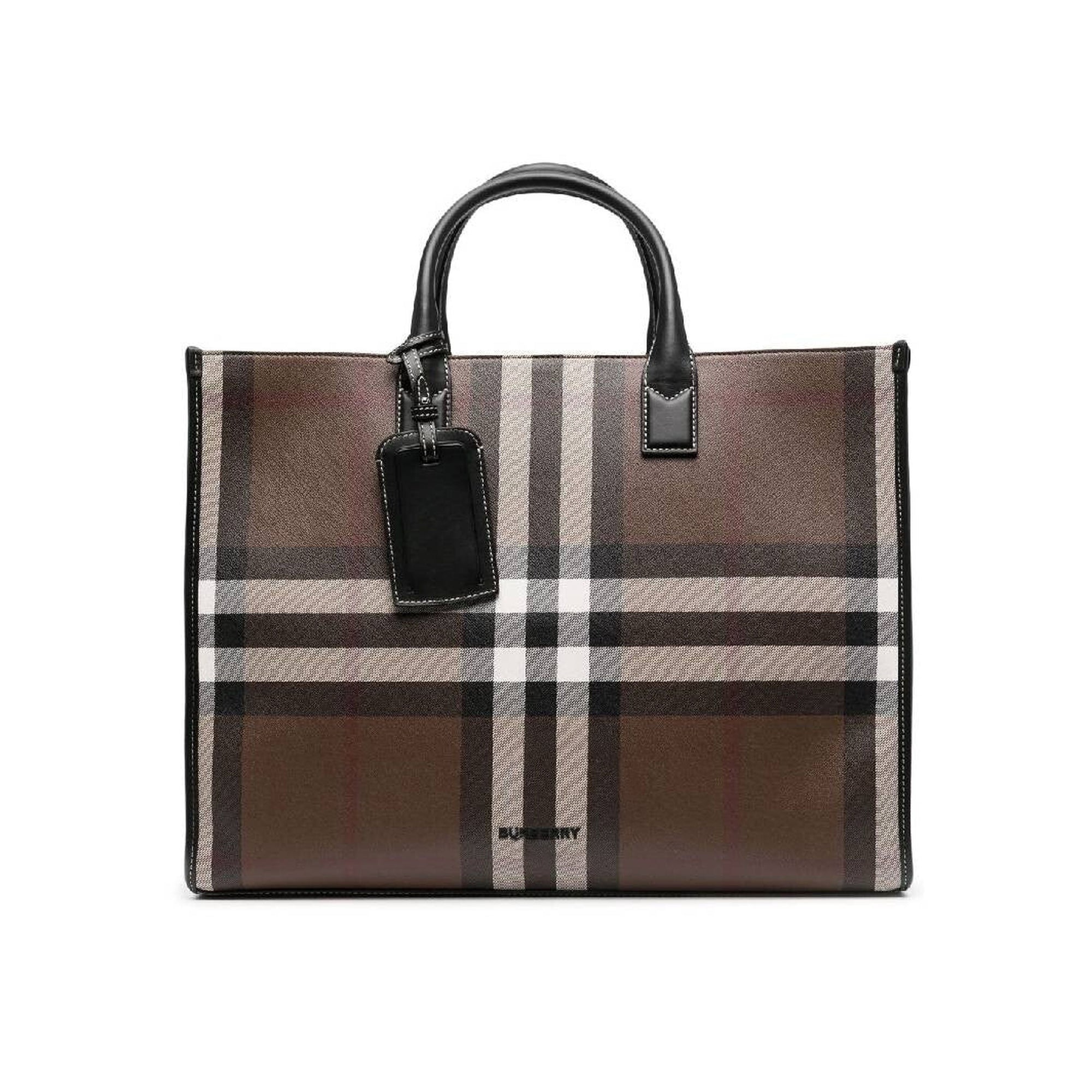 2 qty Sac Denny à motif Vintage Check - Dark Birch Brown