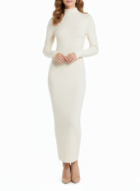 ECRU // white sheer knit dress
