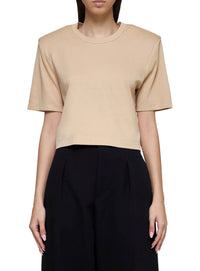 T-shirt court à épaulettes - Khaki