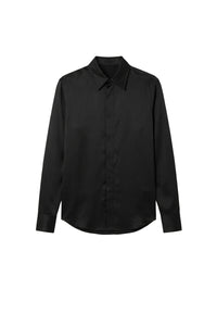Chemise en satin unisex - Black