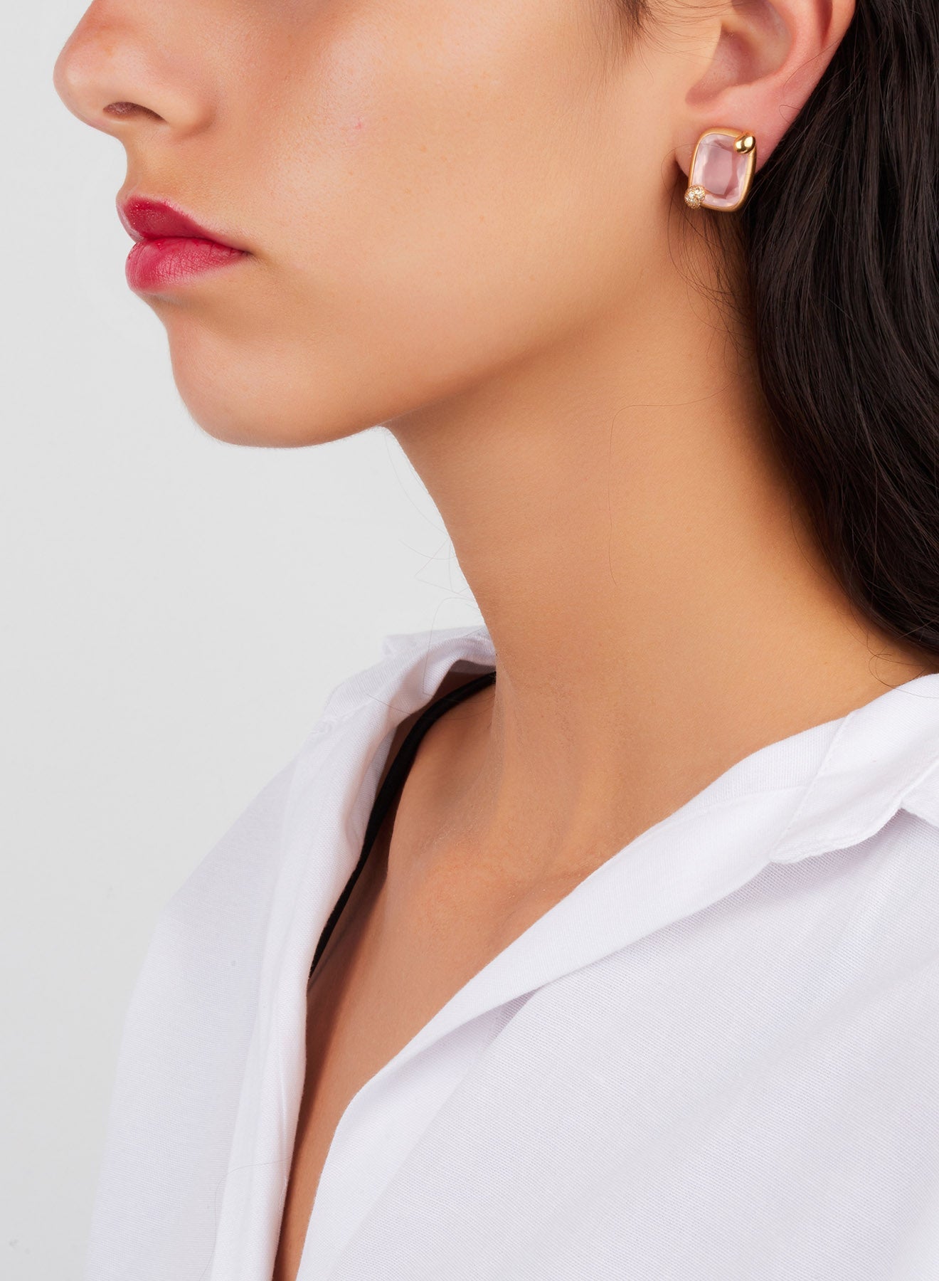 Boucles d'oreilles Ritratto en Or rose 18K & Topaze London & Diamant