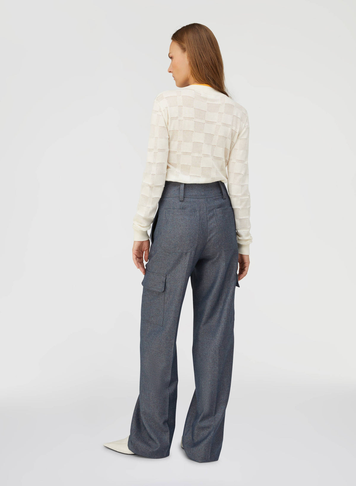 DENIM BLU EMBROIDERED CARGO PANTS
