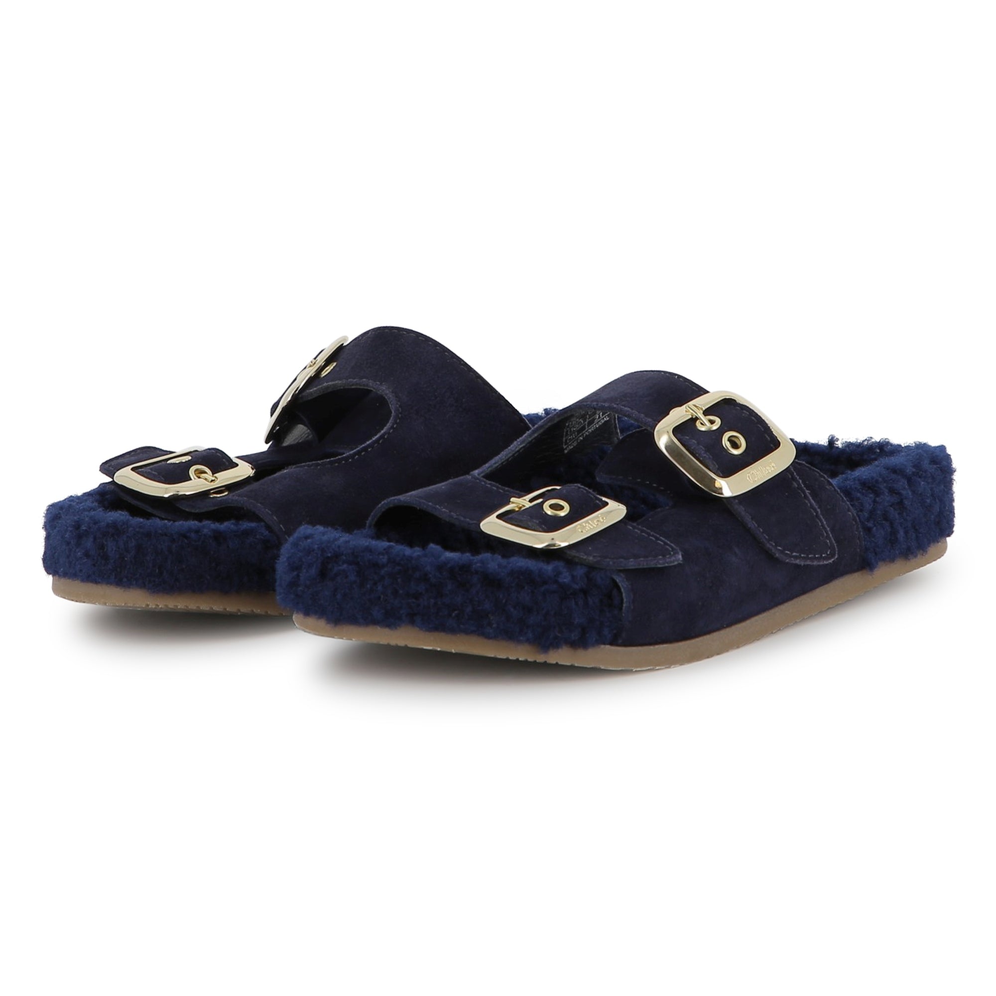 Sandales en cuir - Bleu Amiral