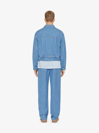 PLEATED AND SNAPPED DENIM JACKET