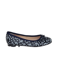 2 QTY / MARINE/BLANC CHAUSSURES CUIR DITTLE IMPRIMEE