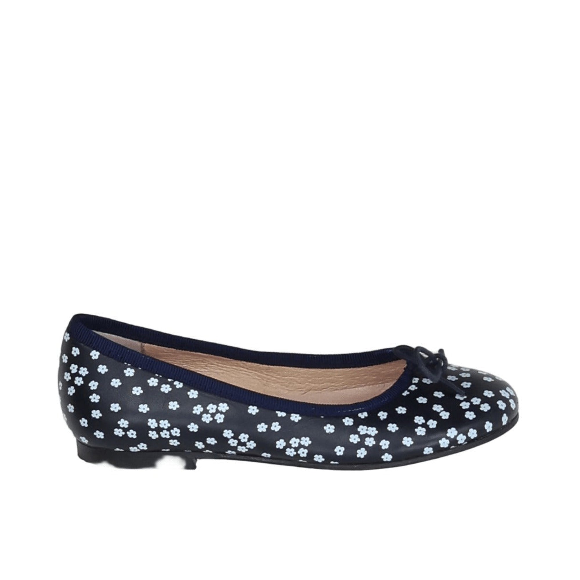 2 QTY / MARINE/BLANC CHAUSSURES CUIR DITTLE IMPRIMEE