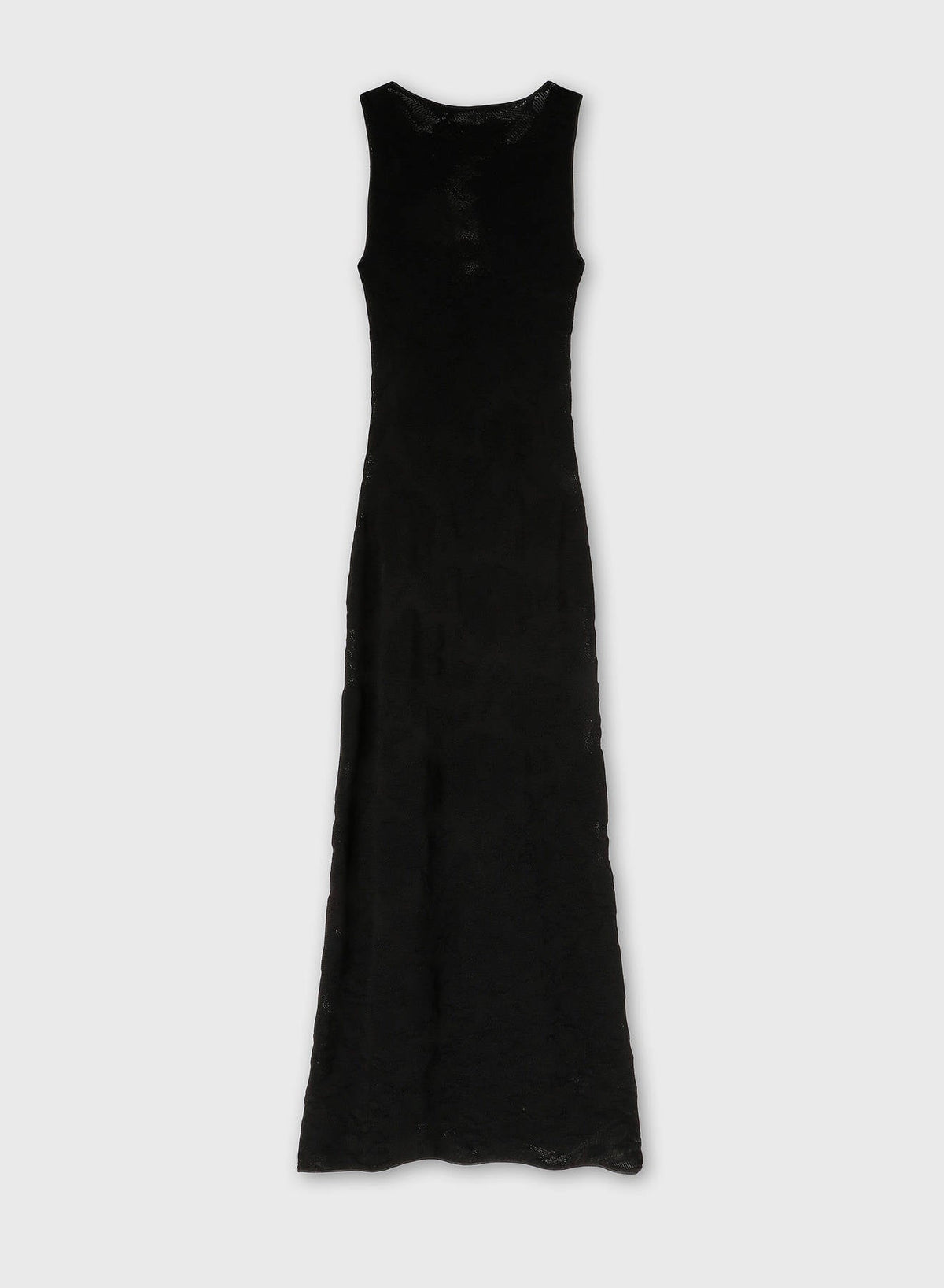BLACK JACQUARD KNIT DRESS WITH NET DETAIL