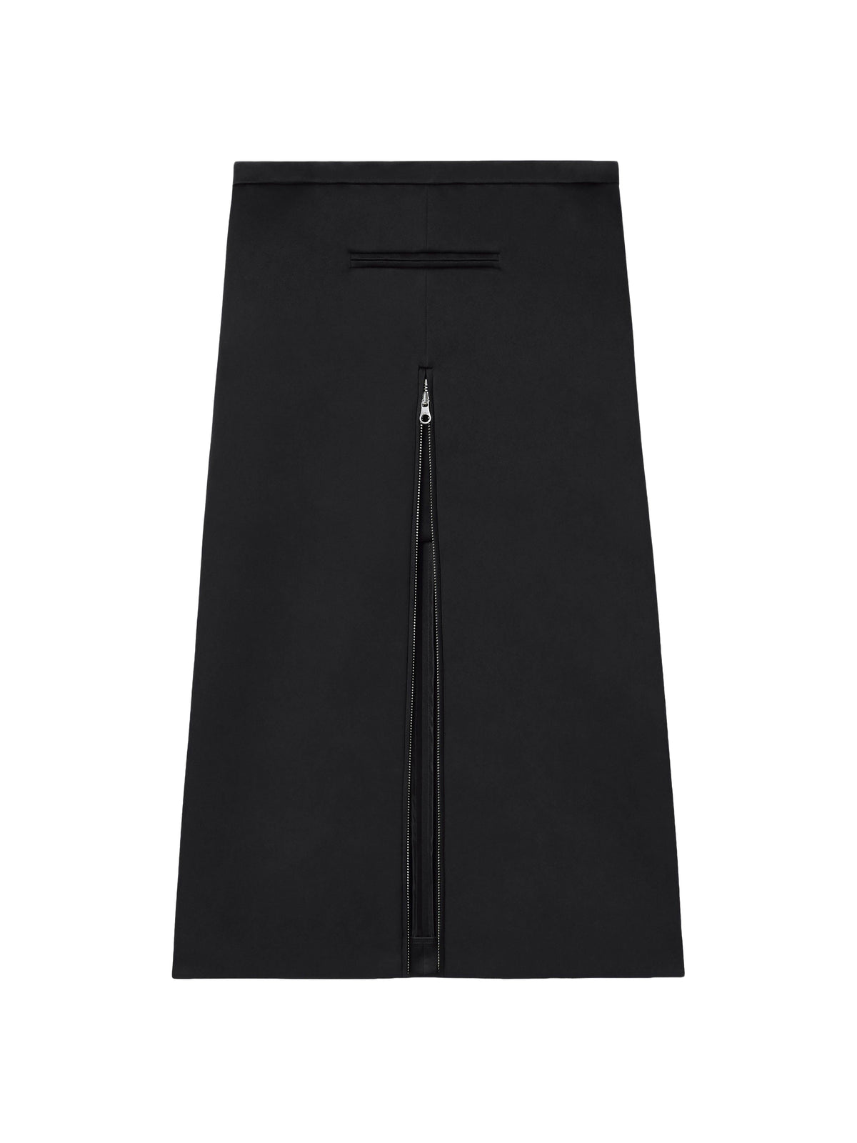 Jupe midi tailleur zippée en satin - Black