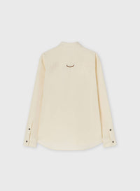 BUTTER POPELINE COTTON STRETCH SHIRT WITH EMBROIDERY