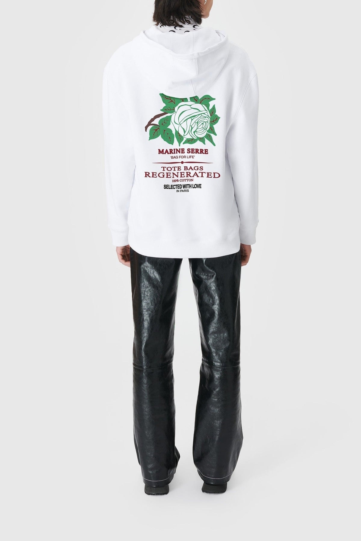 Top à capuche en polaire imprimé logo unisex - White