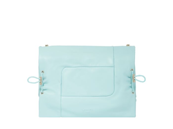 Grand sac à rabat Billie en cuir matelassé - Menthe