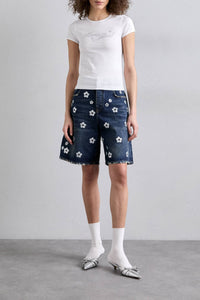 Short à jambes larges à sequins - Vintage Indigo
