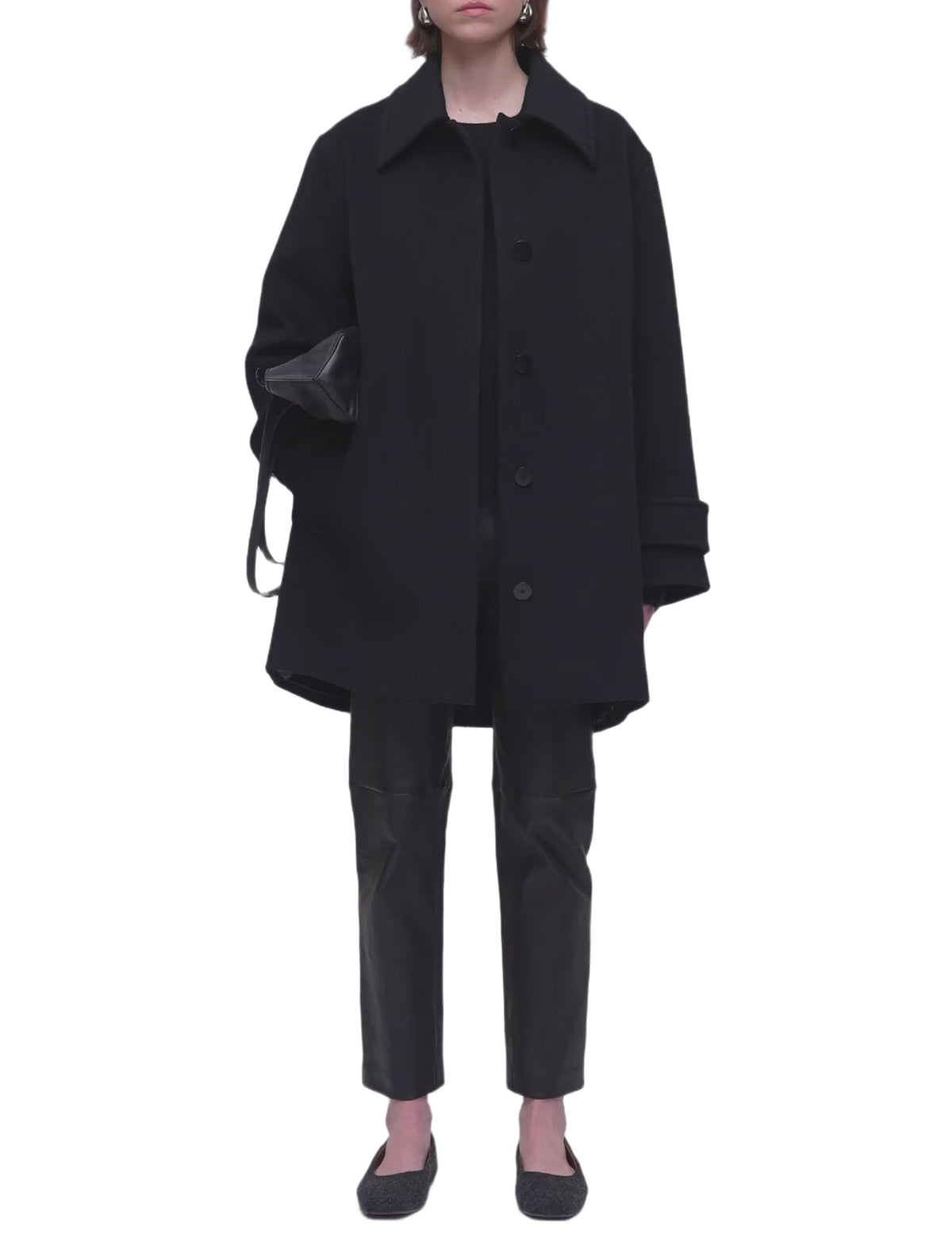 Loti wool and cashmere coat - Black