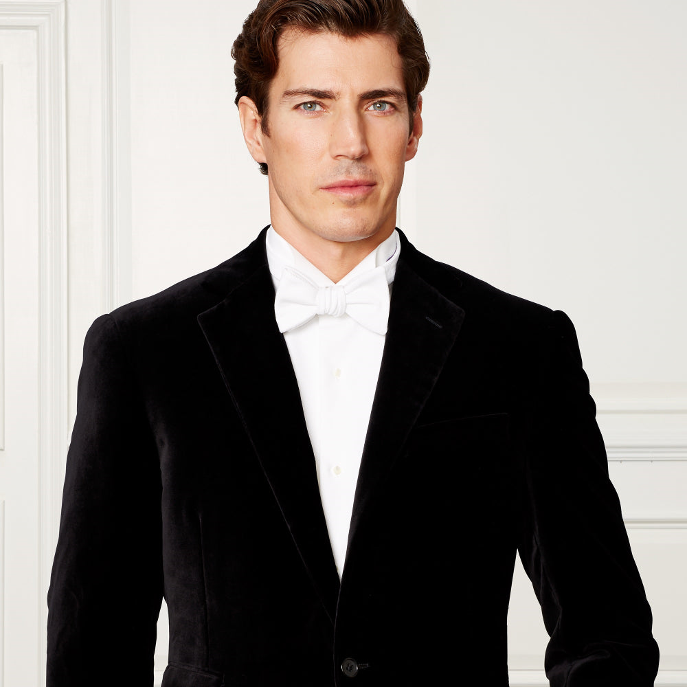 Chemise col cassé à plastron - White
