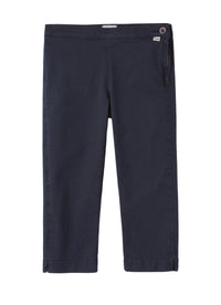 Pantalone Capri In Gabardina Blu