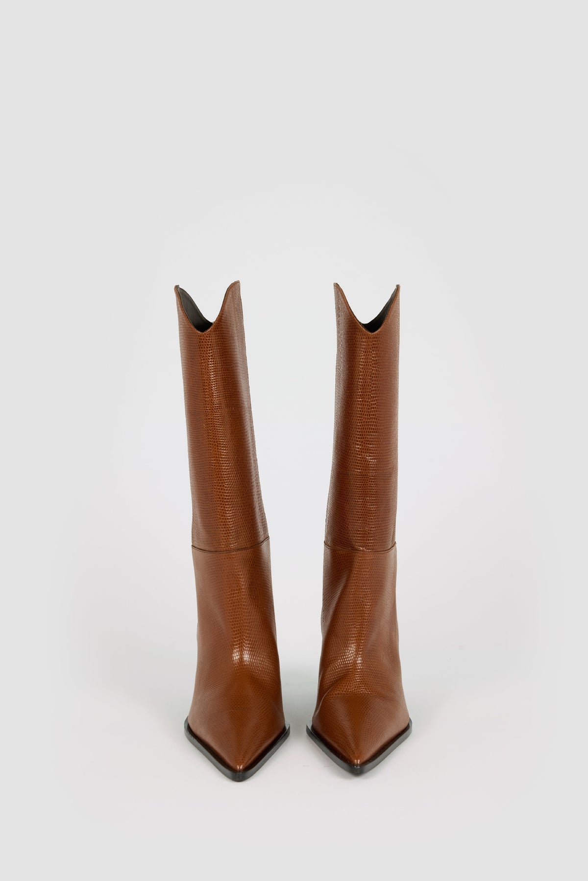 Bottes Cowboy Bridge 90 imprimé lézard en cuir - Brown