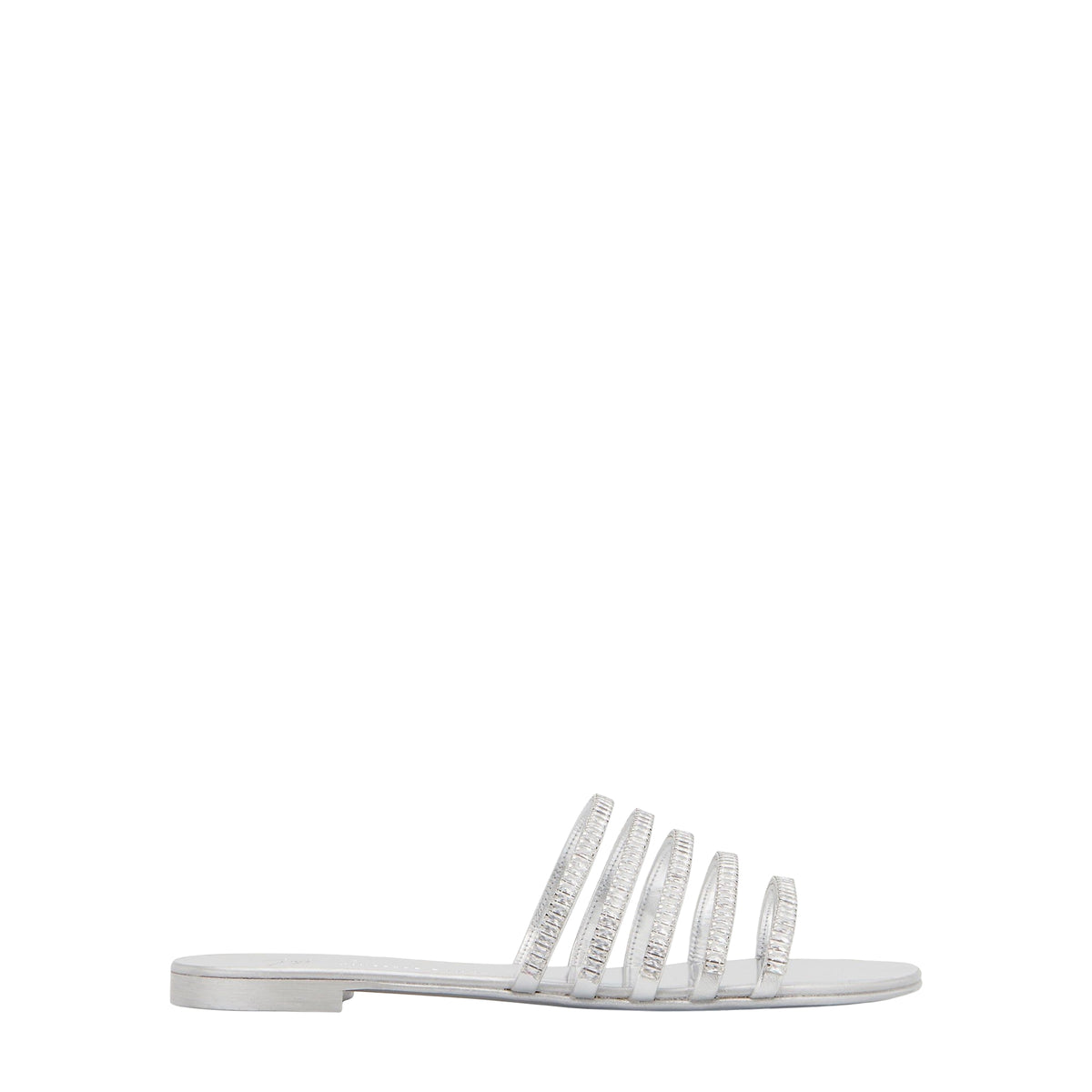 Mules plates Michela en cuir - Argenté