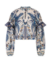 Blouse Ana Tapestry en coton - Bleu